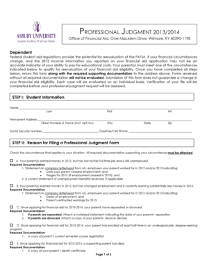 Professional Judgment Form 2013-2014