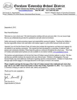 Evesham School District Code of Conduct