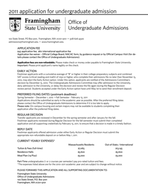 2011 Application for Undergraduate Admission