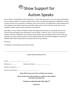 Puzzle Piece Donation Form