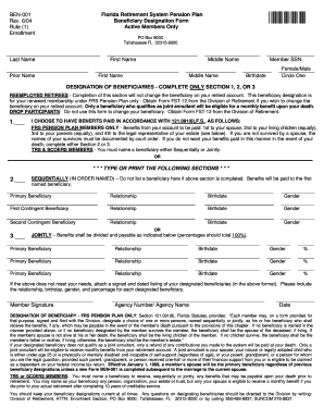Florida Retirement System Pension Plan Beneficiary Designation Form