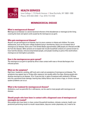 Meningococcal Vaccination Response Form