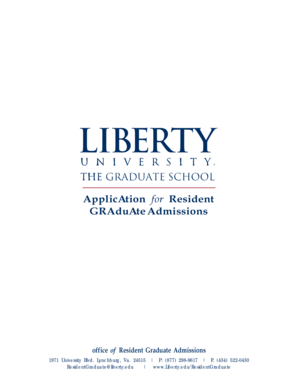 Application for Resident Graduate Admission