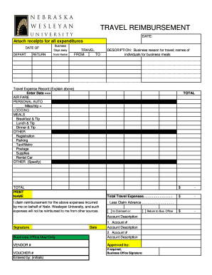 Travel Reimbursement Form