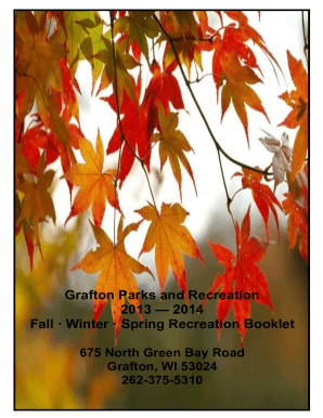 Grafton Recreation Program Registration Form