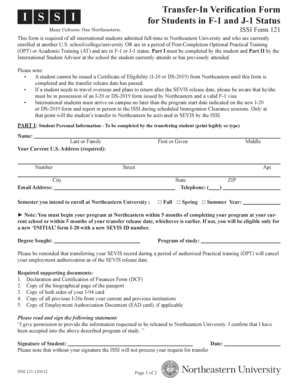 Transfer-In Verification Form
