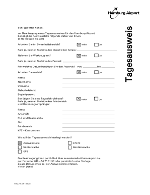 Hamburg Airport Day Pass Application