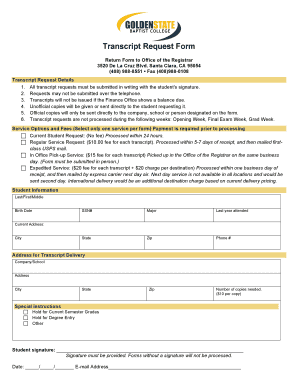 Transcript Request 2016 - gsbcedu