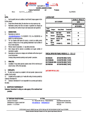 CAR RENTAL AGREEMENT BETWEEN Tropicana Touristik GmbH and - cubanacan
