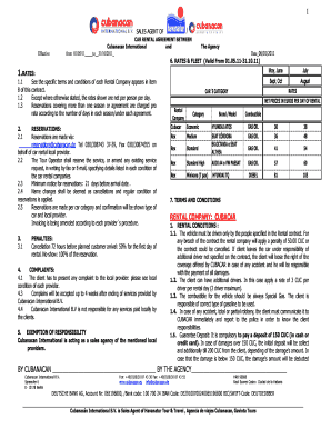 Refundable deposit agreement template - Contract car rental rex ttoo winter 12_13 - Cubanacan - cubanacan