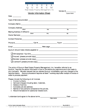 vendor information form template rome fontanacountryinn com vendor information sheet template