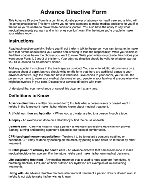 Advance Directive Form - Southwest Family Physicians