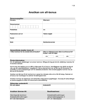 Sfi-Bonus Application Form