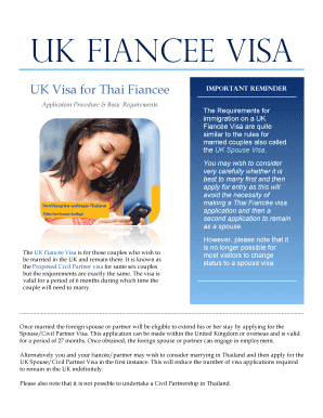 Fillable Online UK FIANCEE VISA Fax Email Print - pdfFiller