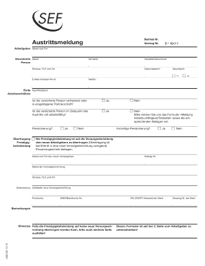 Austrittsmeldung Betrieb Nr - eevch