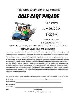 Yale Area hamber of ommerce Golf Cart Parade