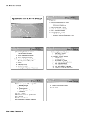 Dr. Paurav Shukla Marketing Research 1 Questionnaire & Form ...