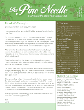 President's Message... - Lake Pine Colony Club - lakepine