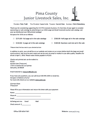 2016 Sales Brochure Pricing and Form - Pima County Jr Livestock ... - pcjlsi