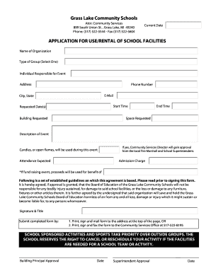 School Facility Rental Application