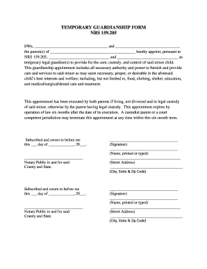 Sample Temporary Guardianship Letter from www.pdffiller.com