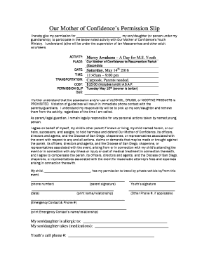 Wife application form meme - Permission Slip -- Mercy Awakens - MS Youth Day - omcsandiego