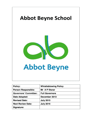Whistleblowing Policy - Abbot Beyne School - abbotbeyne staffs sch