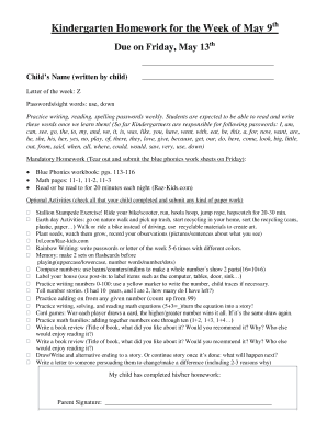 Printable Letter to parents about homework not done - Edit, Fill Out