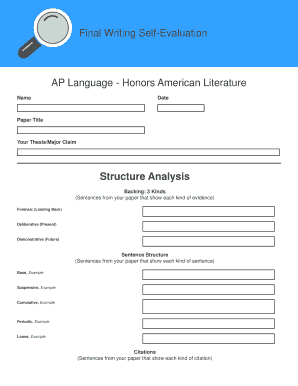 Final Writing Self-Evaluation AP Language - Honors