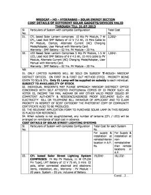 Fillable Online Nedcap Gov Nredcap Ho Hyderabad Solar Energy