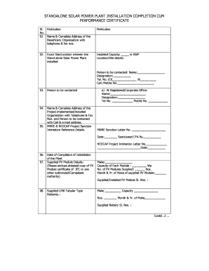 STANDALONE SOLAR POWER PLANT INSTALLATION COMPLETION CUM - nedcap gov