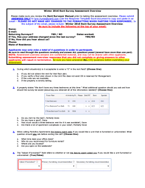 Excel template for survey results - Winter 2016 bRentb Survey Assessment Overview bb - WordPresscom