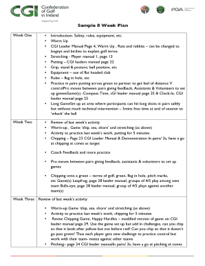Fillable Online Sample 8 Week Plan Fax Email Print - pdfFiller