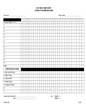 MID-DELTA HEAD START DISABILITIES SERVICES FORM