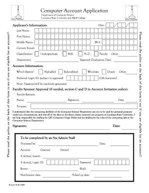 Daily work report format in excel - Computer Account Application - Louisiana State University