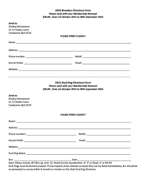 Breeders Directory Form - bgsdcqldbborgbau - gsdcqld org
