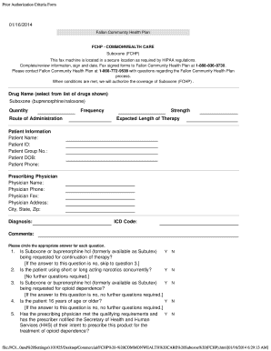 Fillable Online Suboxone Prior Authorization Criteria Form Fax Email ...