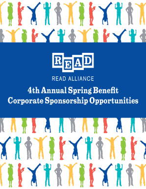 Dance team sponsorship letter - 4th Annual Spring Benefit Corporate Sponsorship Opportunities - readalliance