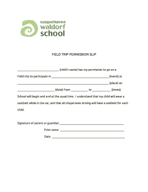 Field trip permission slip - Susquehanna Waldorf School - susquehannawaldorf