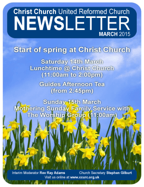 Christ Church United Reformed Church NEWSLETTER - ccurc org