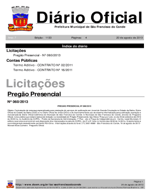 Objeto Contratao de empresa especializada para prestao de servios de publicao em Jornal de Grande Circulao no Estado da Bahia, - doem org