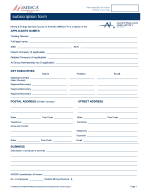 Mining & Energy Services Council of Australia (MESCA) is a section of the