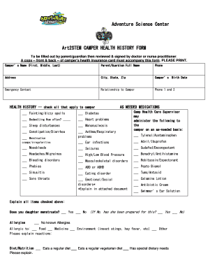 A2S Resident Camp Health form - Alignment - portal alignmentnashville