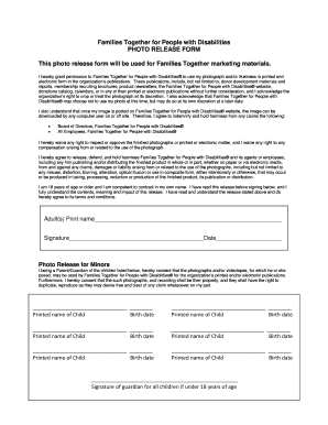 Photo Release Form - Families Together - familiestogether