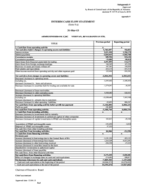 Cashflow statement template - INTERIM CASH FLOW bSTATEMENT 31b-Mar-13 form 9 a - armbusinessbank