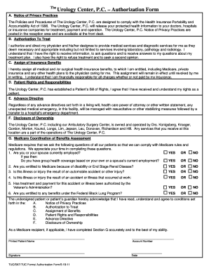 Authorization Form - The Urology Center, PC