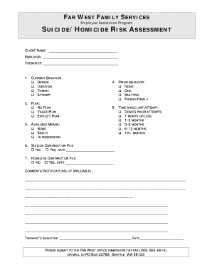 Suicide/Homicide Evaluation - Far West Family Services