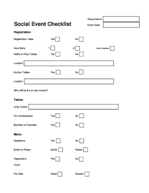 event checklist templates