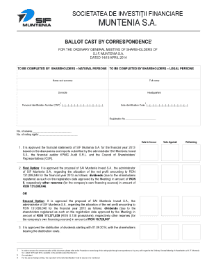 Glucometer control log - BALLOT CAST BY CORRESPONDENCE - sifmuntenia