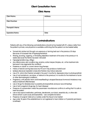 Client Consultation Form